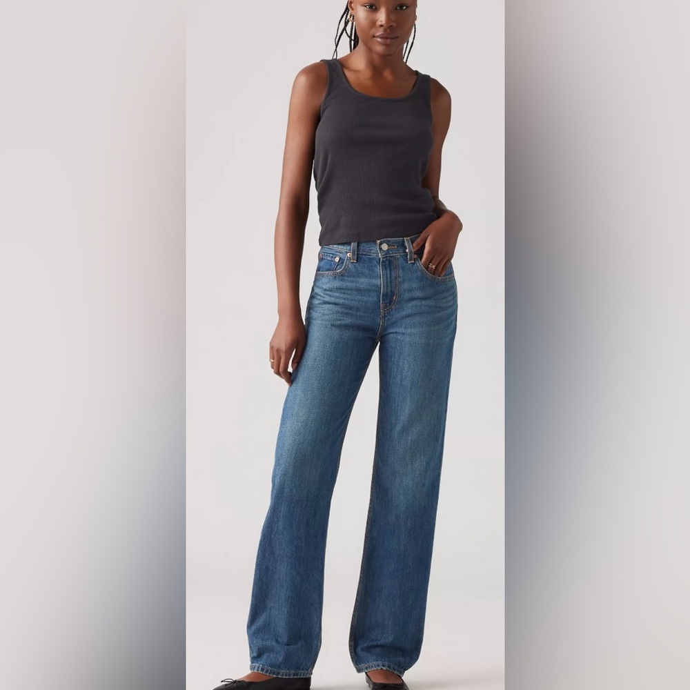Levi’s Low Pro Straight Jeans, Dark Wash, Size 24, EUC